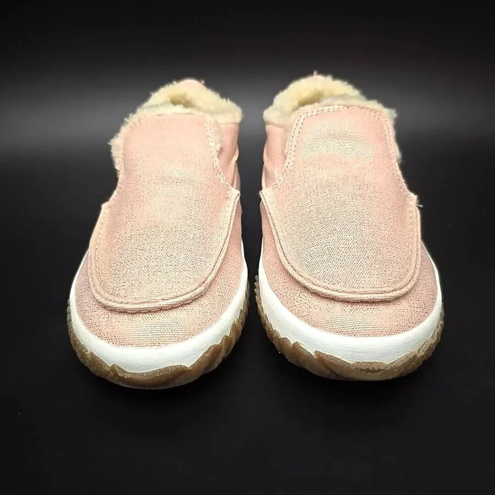 Sperry Moc Sider Blush Faux Fur Lining Fashion Boot Shoes Big Girls Size 2M